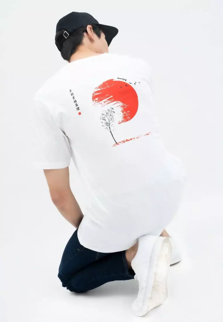 Houseofcuff T-shirt Kaos Putih Motif Pohon Japan Tersedia Size S-4XL
