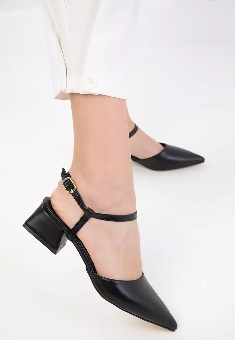 Black Women's Classic Heeled Shoes 20425