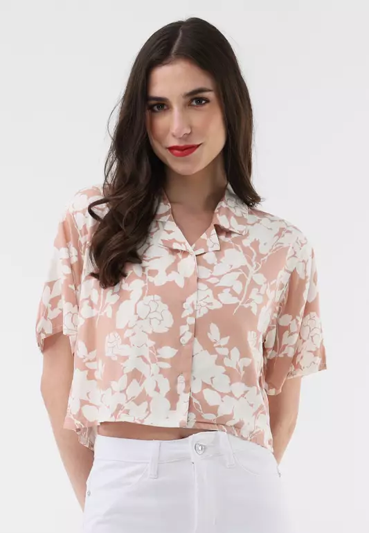Woven Printed Short Sleeve Blouse