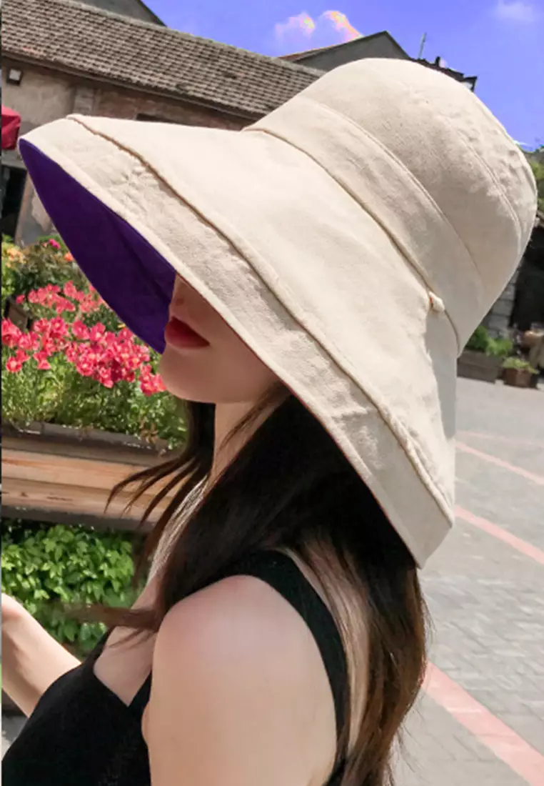 Foldable Large Brim Double-Sided Fisherman Caps A22062402PU