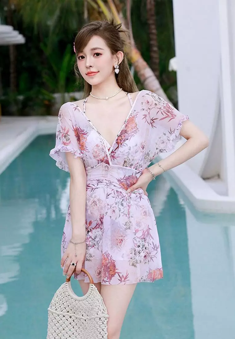 Buy LYCKA LMN8029 Korean Lady One Piece Swimwear Pink 2024 Online