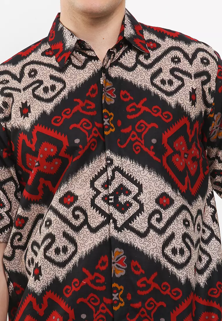 Faloya Kemeja Batik Premium Pria Casual Modern Lengan Pendek