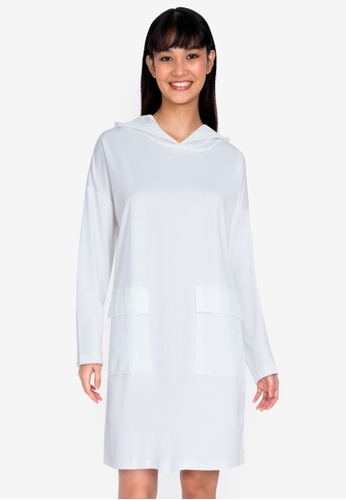 ZALORA BASICS white Oversized Hooded Dress FCA30AA1E07293GS_1