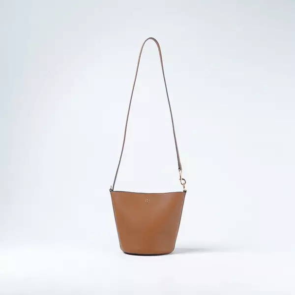 Tas TORY BURCH BLAKE GHW CAMEL GRAINED BUCKET BAG 100% ORIGINAL