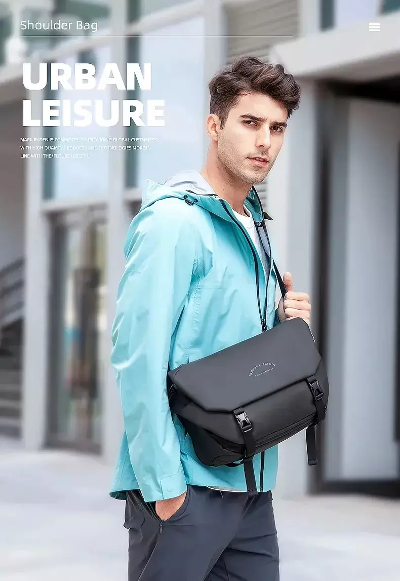 Mark Ryden MR1016 Tas Selempang Pria Crossbody Waist Bag Sling Bag - BLACK