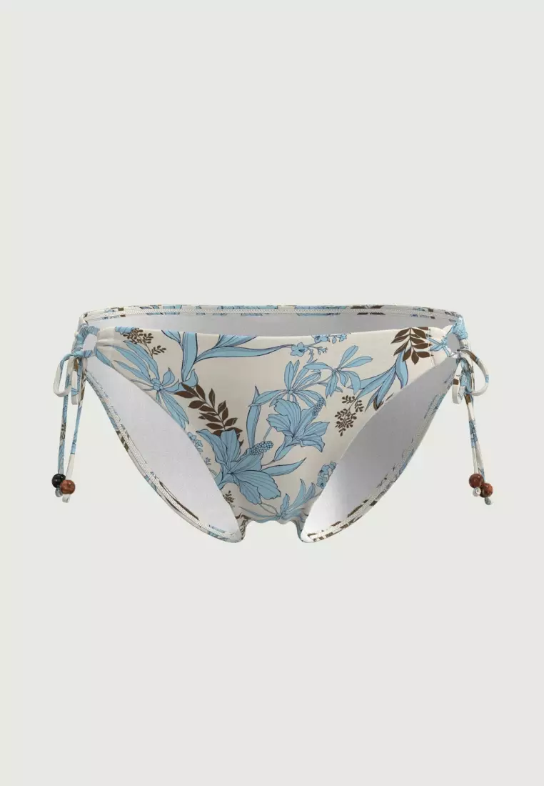 Wild Hibiscus Cool Coconut Ruched Side Tie Pant