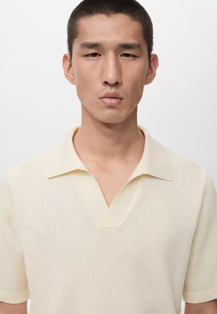 Short-Sleeve Knitted Polo Shirt