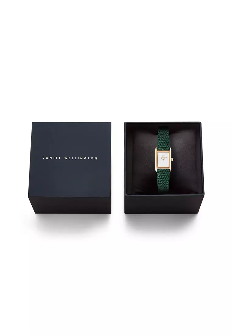 Bound Mini Green Lizard White Rose Gold - Women Watch Stainless Steel Leather Strap watch DW Official Authentic Original jam tanggan perempuan DW jam tangan