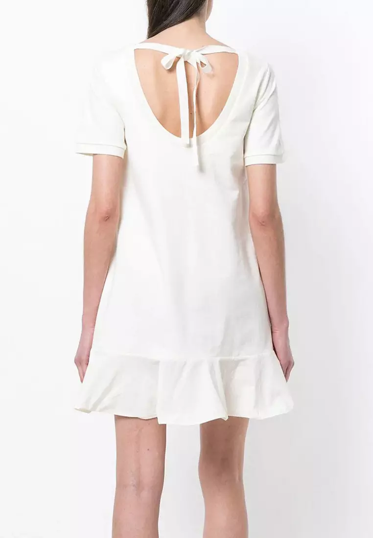 Moncler Cutout Back T-Shirt Dress in White