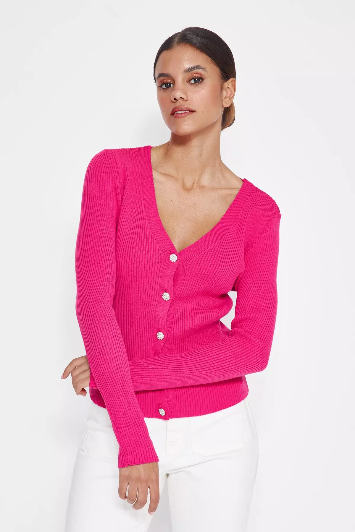 Buy Trendyol Basic Cardigan in Pink 2024 Online