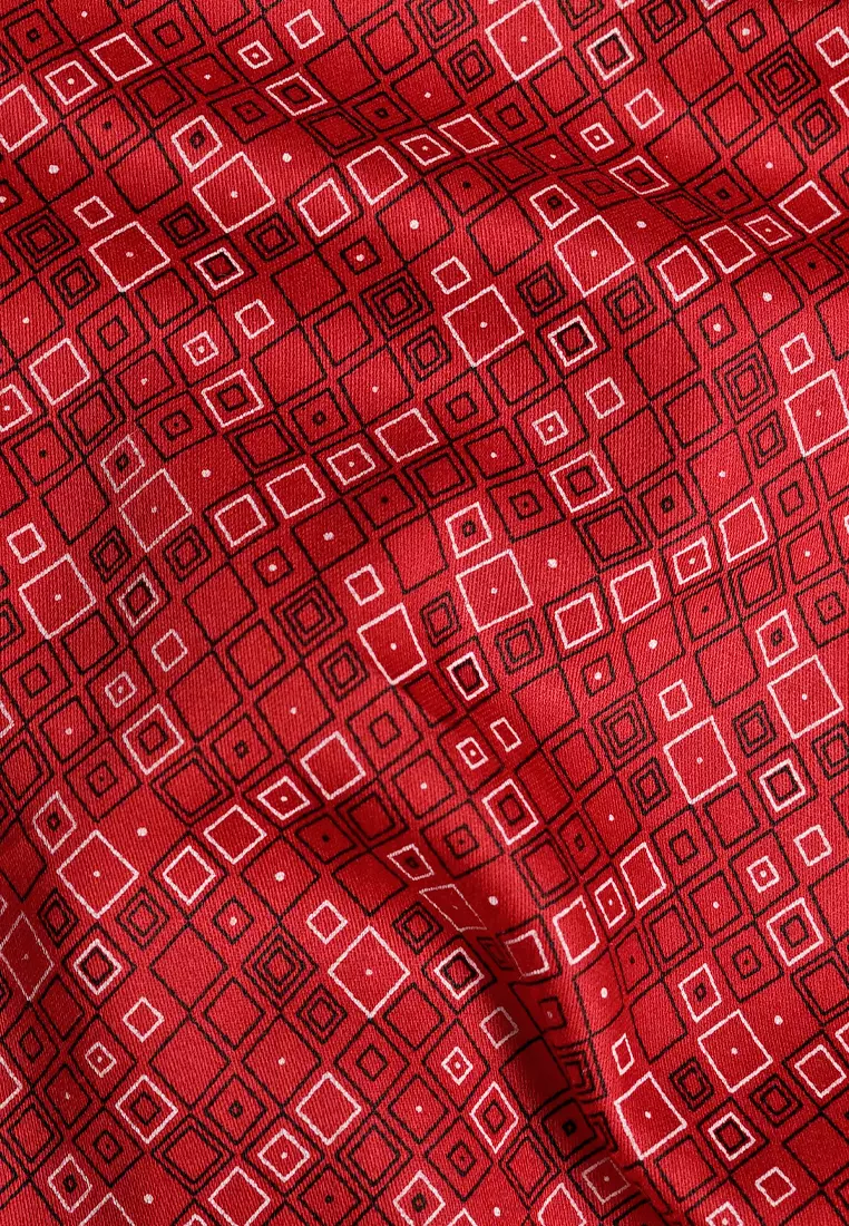 Crocodile PICO 1146 Red - Men Shirt Kemeja Lengan Pendek - Relax Fit - Katun