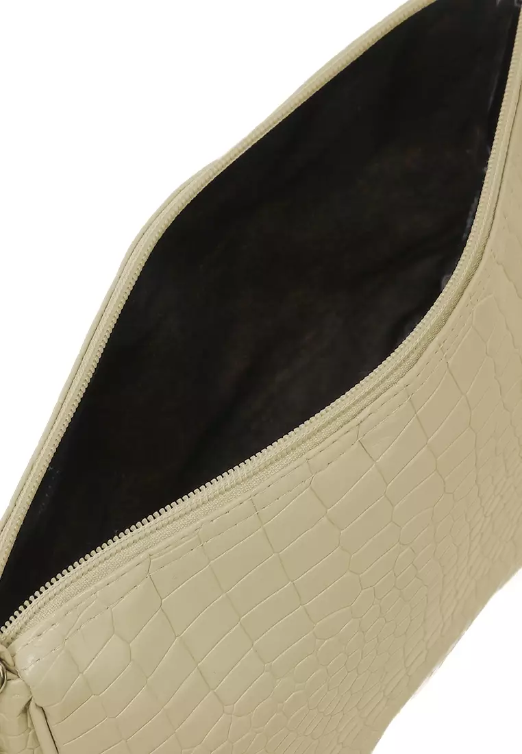 Zeni Tas Selempang Premium Tali Panjang Design Simple Woman Bag - Cream