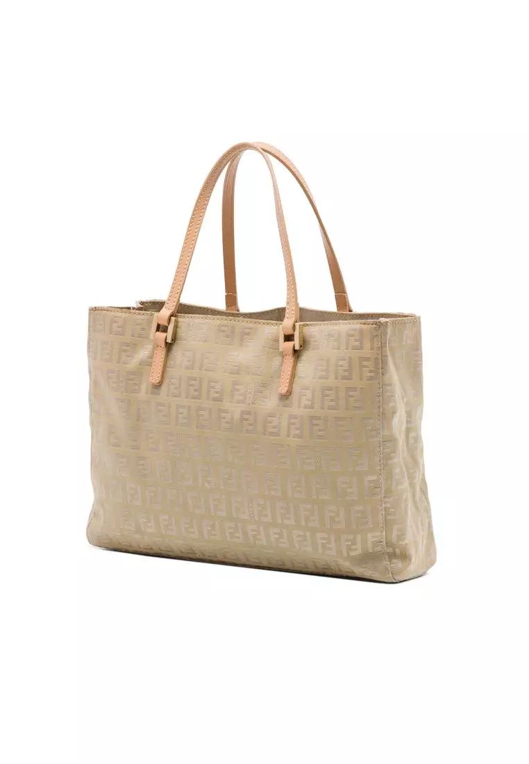 Pre-Loved Fendi Zucchino Canvas Shopping Tote