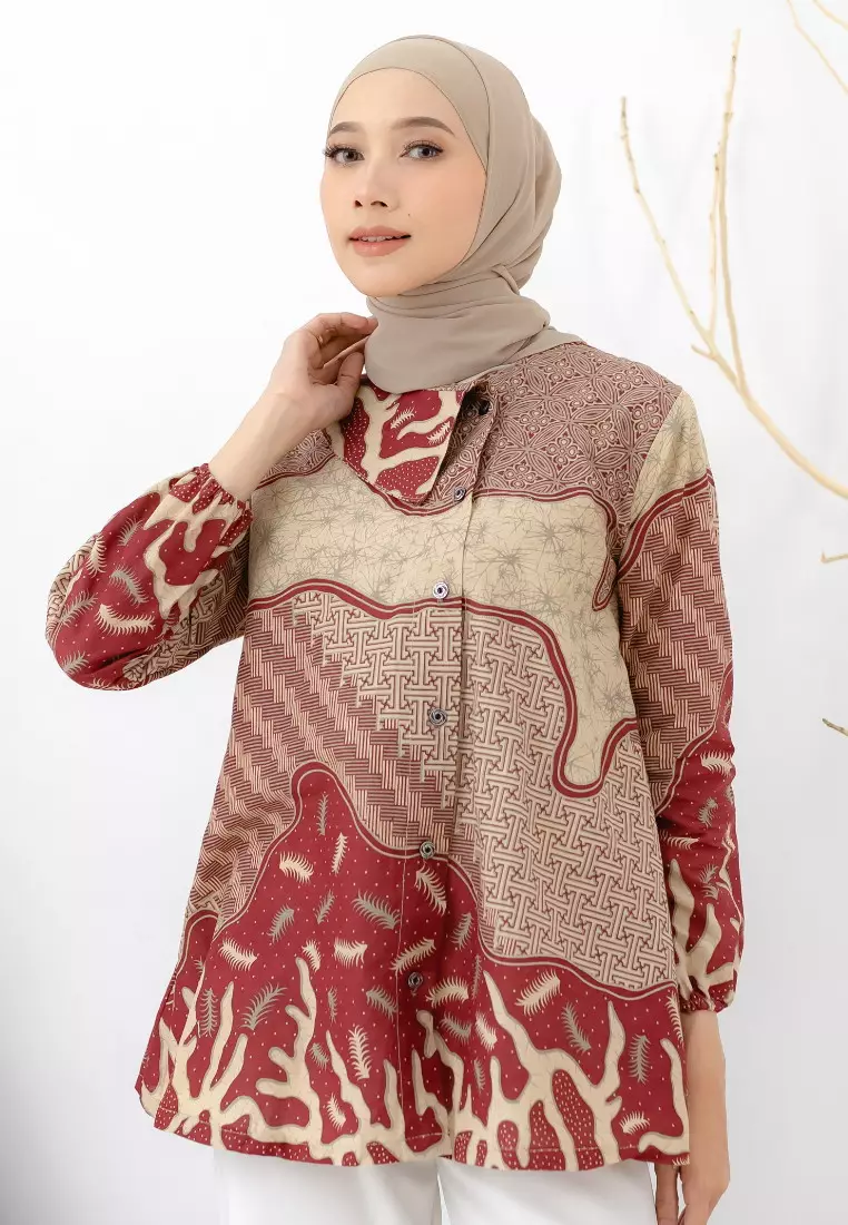 Evans Blouse Batik Premium Wanita Casual Modern