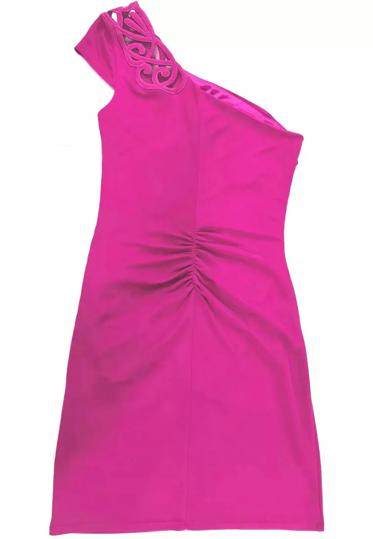 Elegant Sheer Embroidery Ruched Party Dress