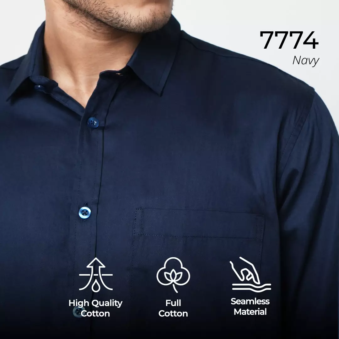 Casella Kemeja Pria Lengan Panjang Polos | Kemeja Premium Gallant 7774 Navy