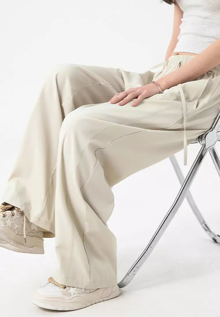 VANSA Unisex Ice Silk Cool Thin Slightly Wide Casual Pants VCU-P-2280