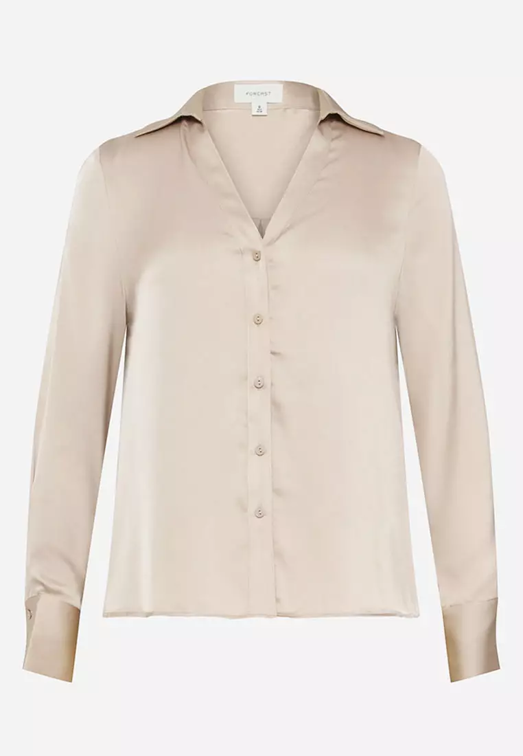 Lila V-Neck Satin Blouse