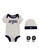 Nike grey Nike Unisex Newborn's Attitude Verbiage Bodysuit, Hat & Bootie Set (6 - 12 Months) - Pale Ivory Heather B94A7KA7CBFB09GS_1