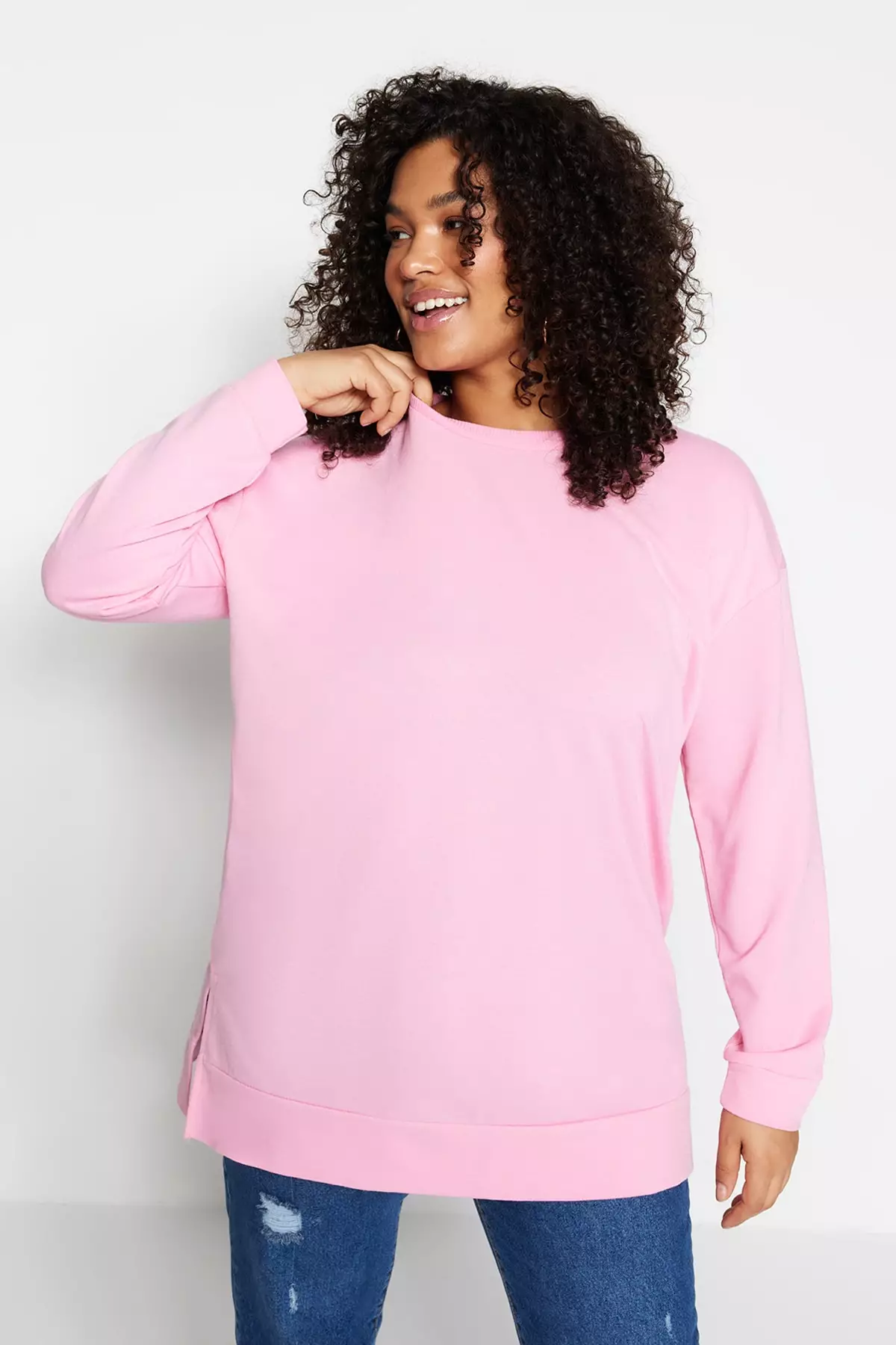 pink sweatshirt