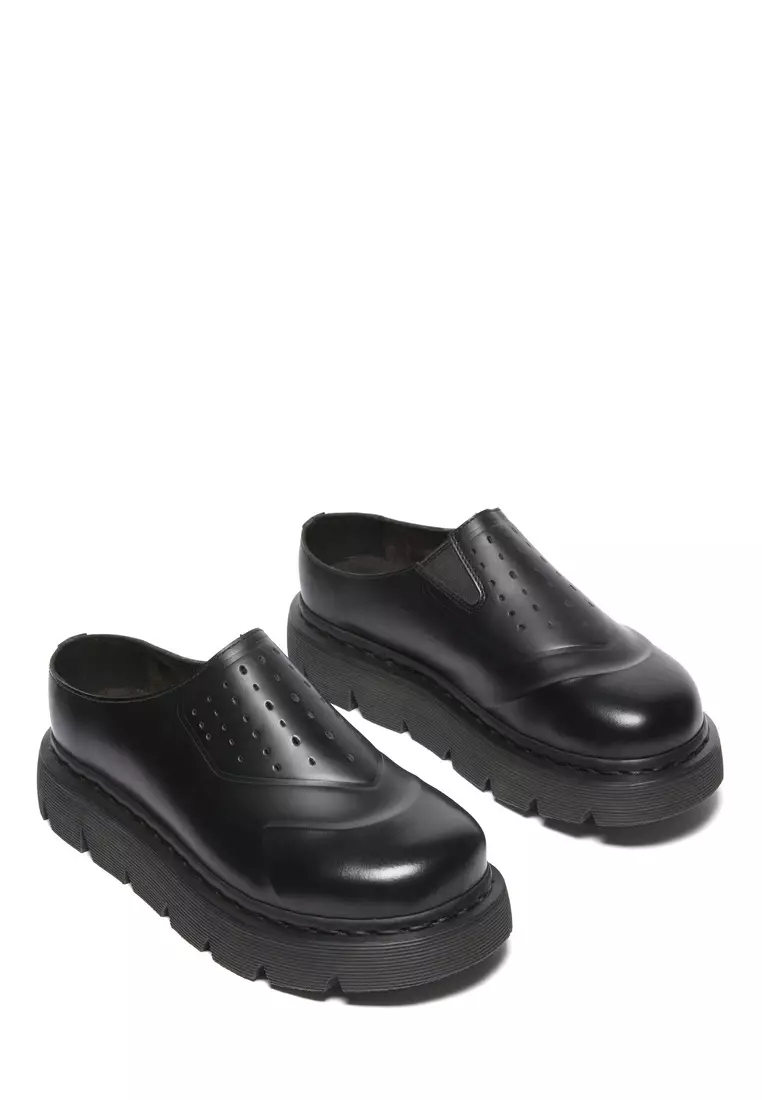 14XX VENT XX02 Smooth Leather Mules Black Sandals Men