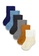 APAIR grey and orange and blue and multi and brown and beige and navy 6-Pack Plain Basic Baby Crew Socks 7614BKA82FABC3GS_1