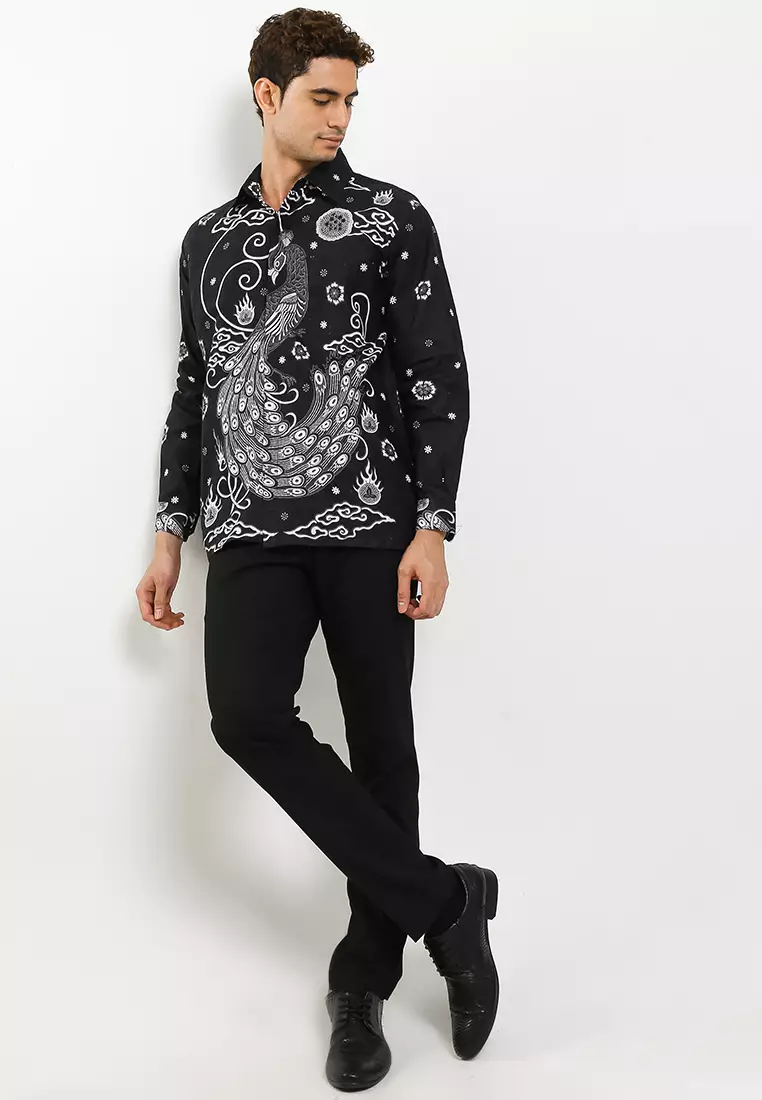 Merak Kemeja Batik Exclusive Premium Pria Casual Modern Lengan Panjang