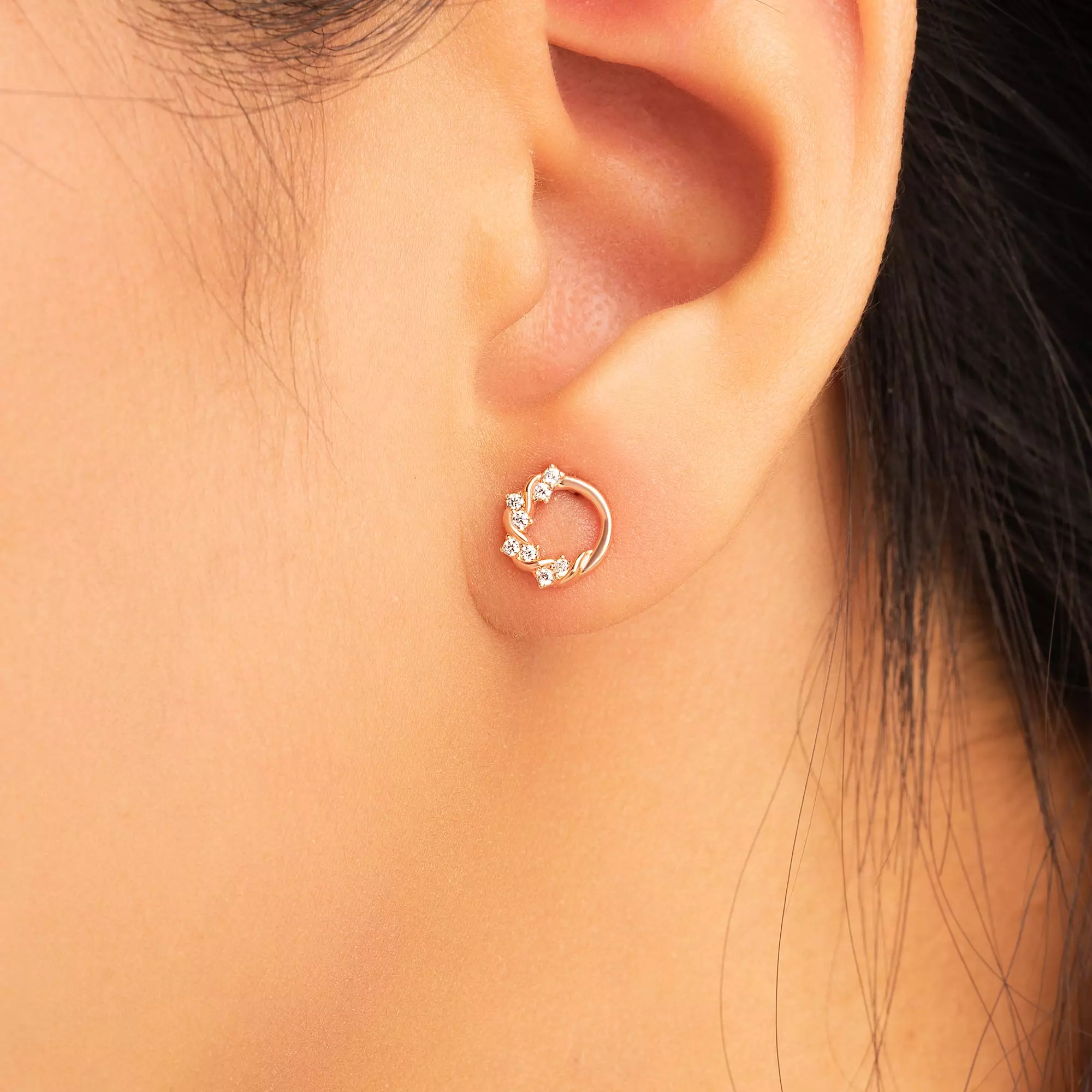 Anting Stud Emas 7k - Naya Gold Stud Earring - Adorn Collection 02 - Juene Jewelry