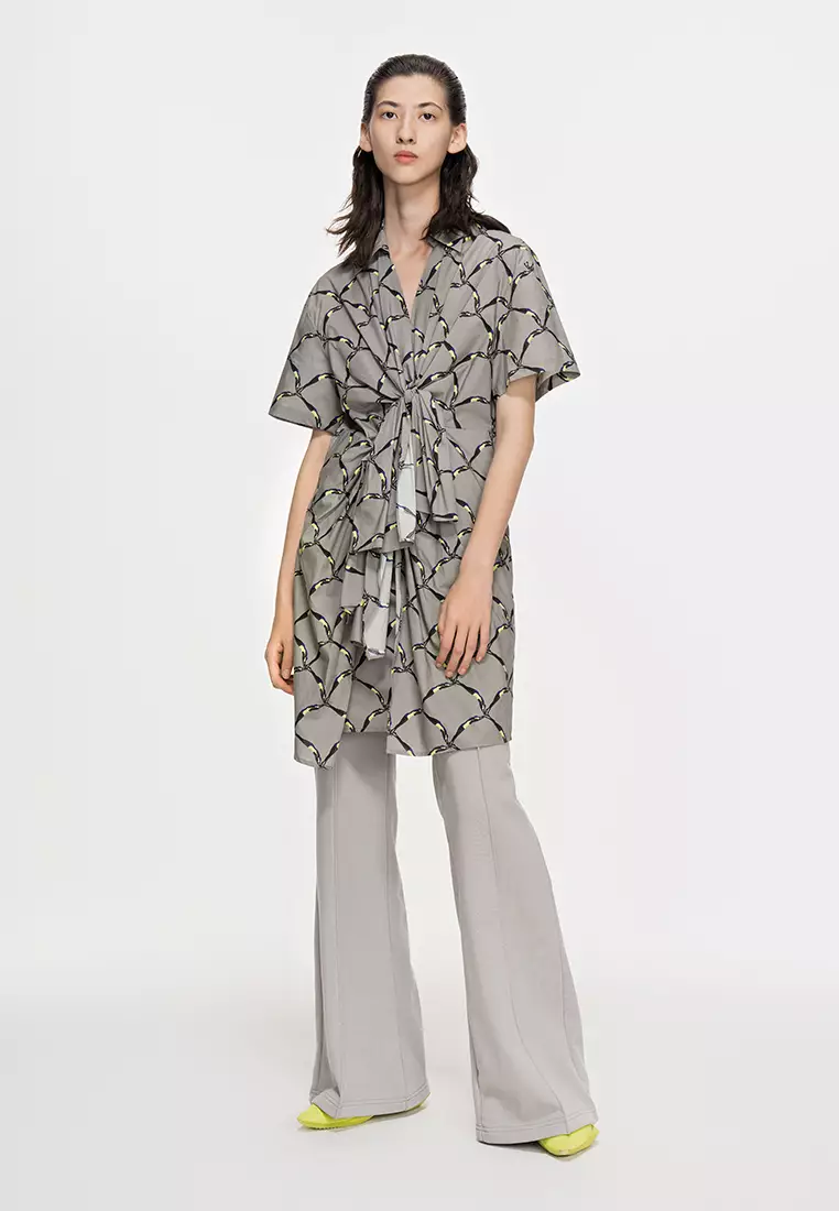 X型寬鬆前衛極簡通勤短袖連衣裙