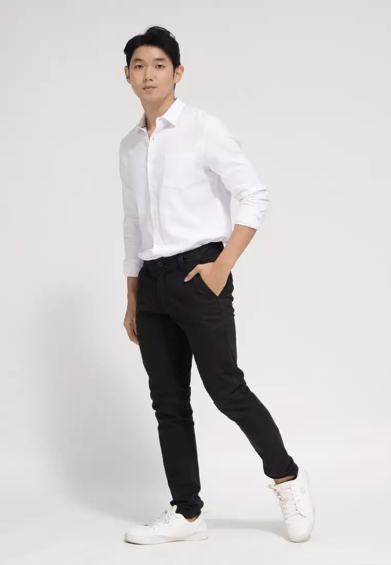 Celana Chinos Cotton Stretch Black OXCON