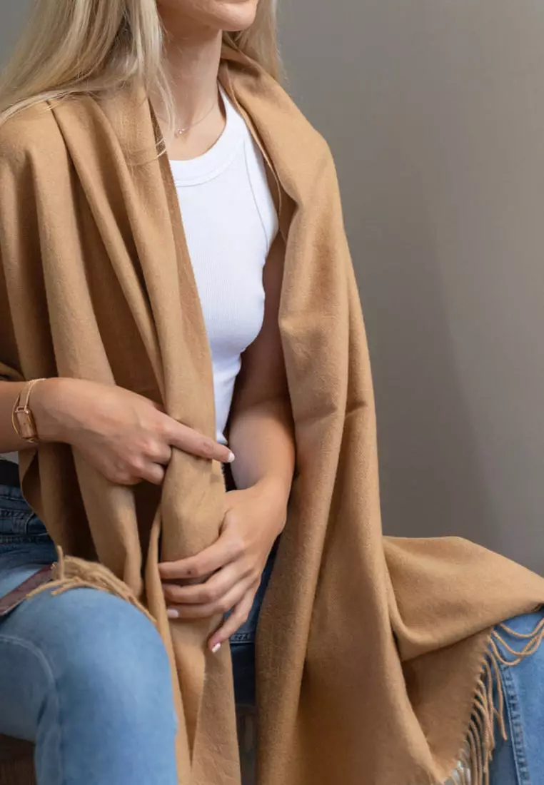 Aksesoris Wanita Virgin Wool Cashmere Shawl Syal Wanita Kasmir Skin Tone