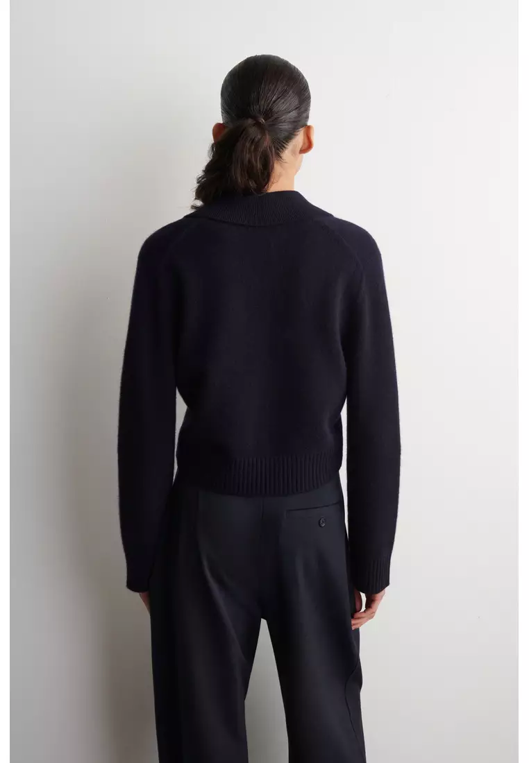 COLLARED MERINO WOOL CARDIGAN