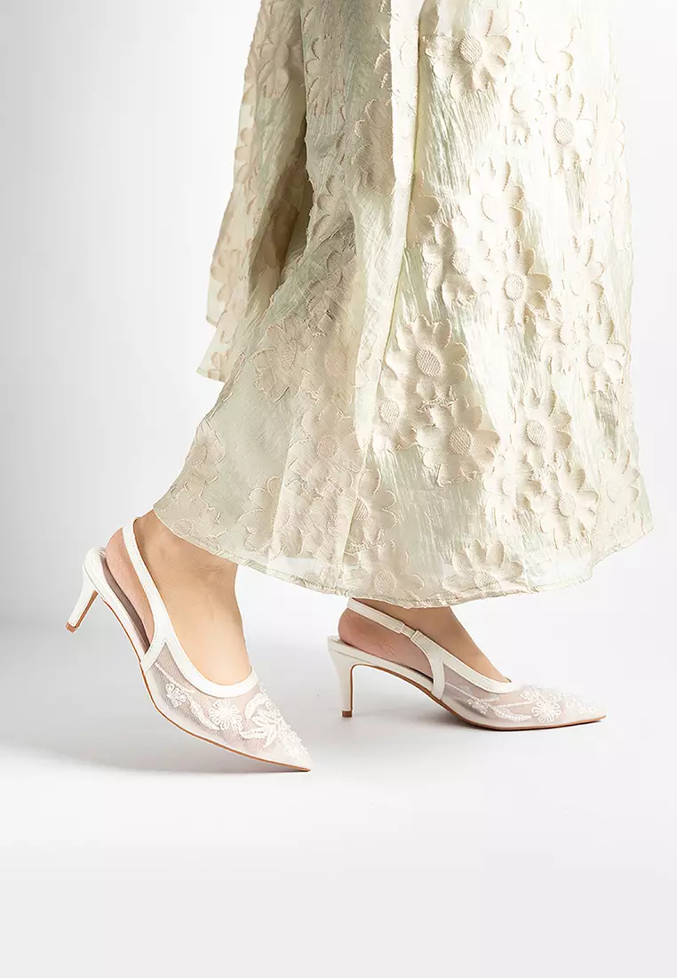 Evora Lace Slingbacks Pumps