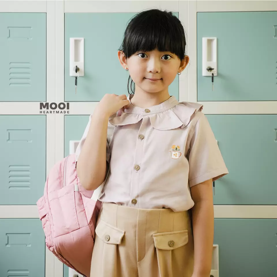 Mooi Atasan Anak Perempuan Lily Ruffle Top - Lilac