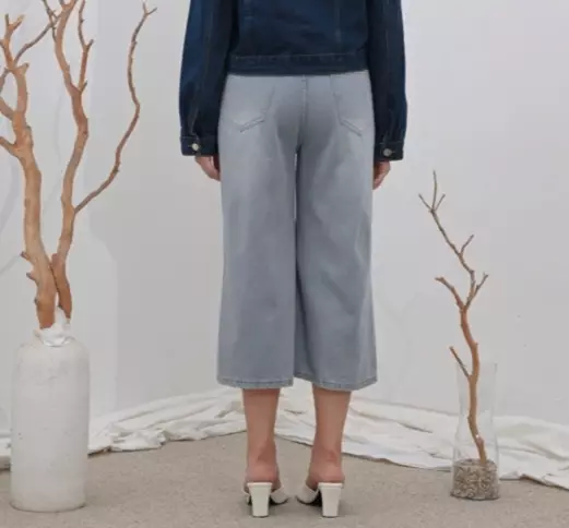 Hazel Wide-Leg Denim in Light Blue