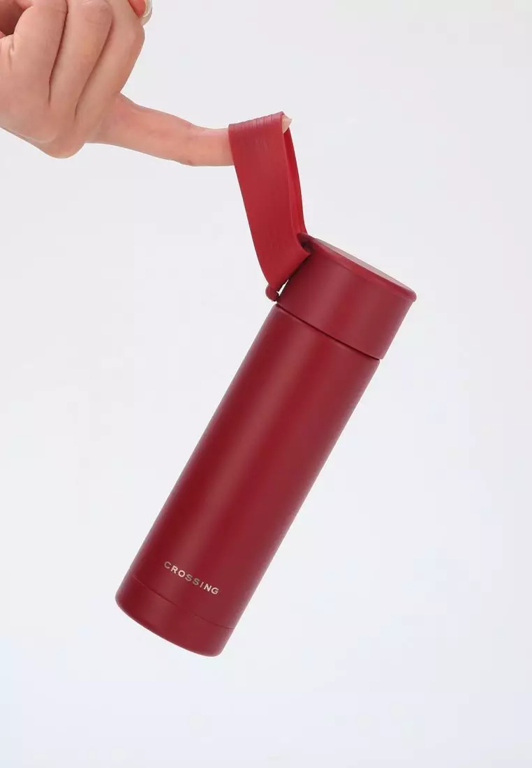 Crossing Compact Slim Insulated S/S Bottle 180ml - Burgundy