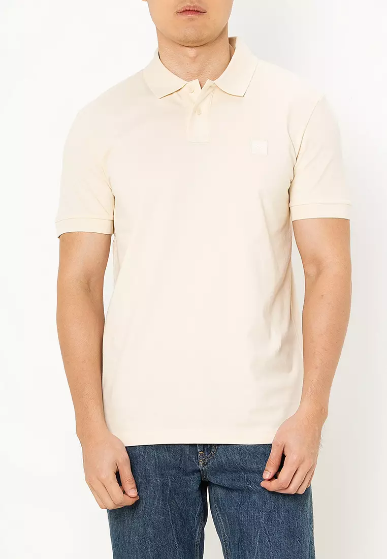 Buy BOSS Logo Patch Slim Fit Polo Shirt BOSS Orange Online