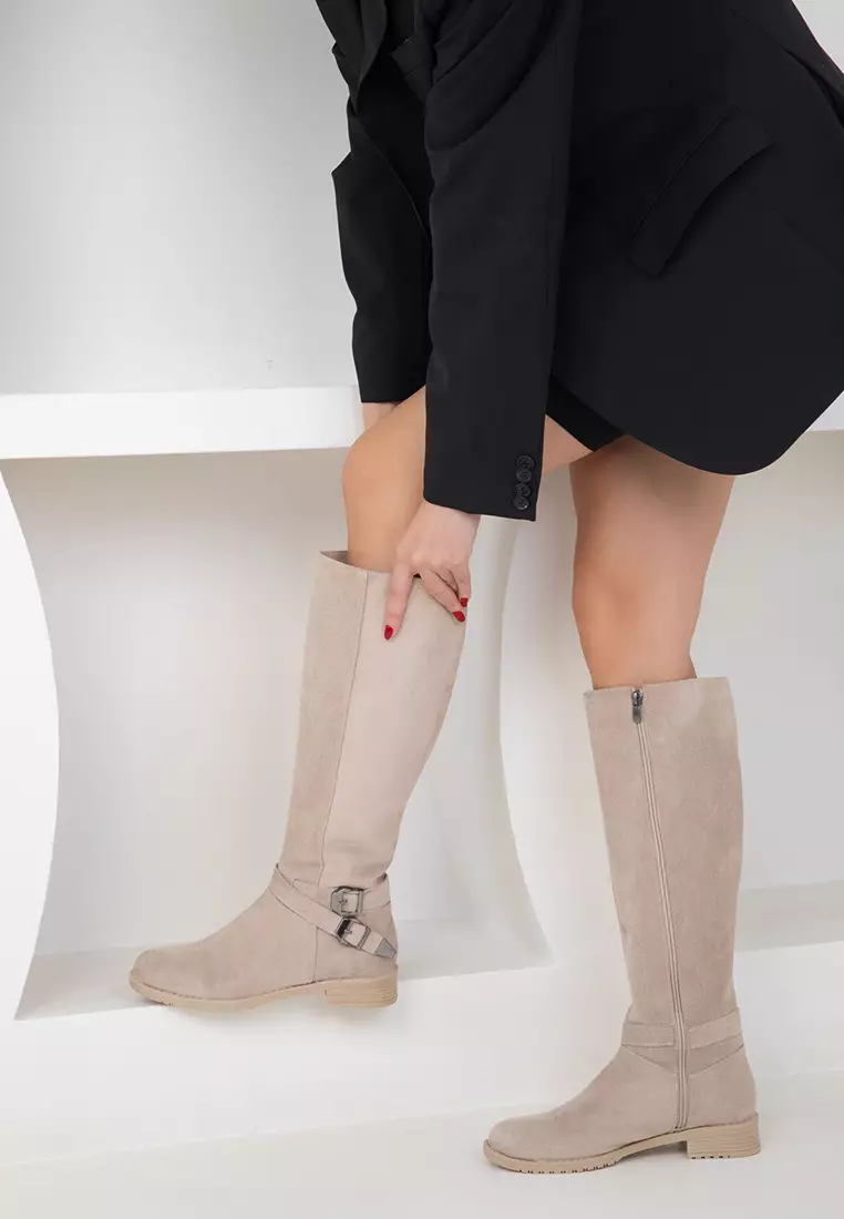 Buckle Knee-High Rider Boots