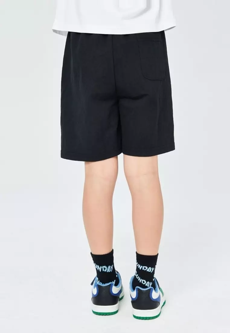 Drawstring Knitted Graphic Print Short