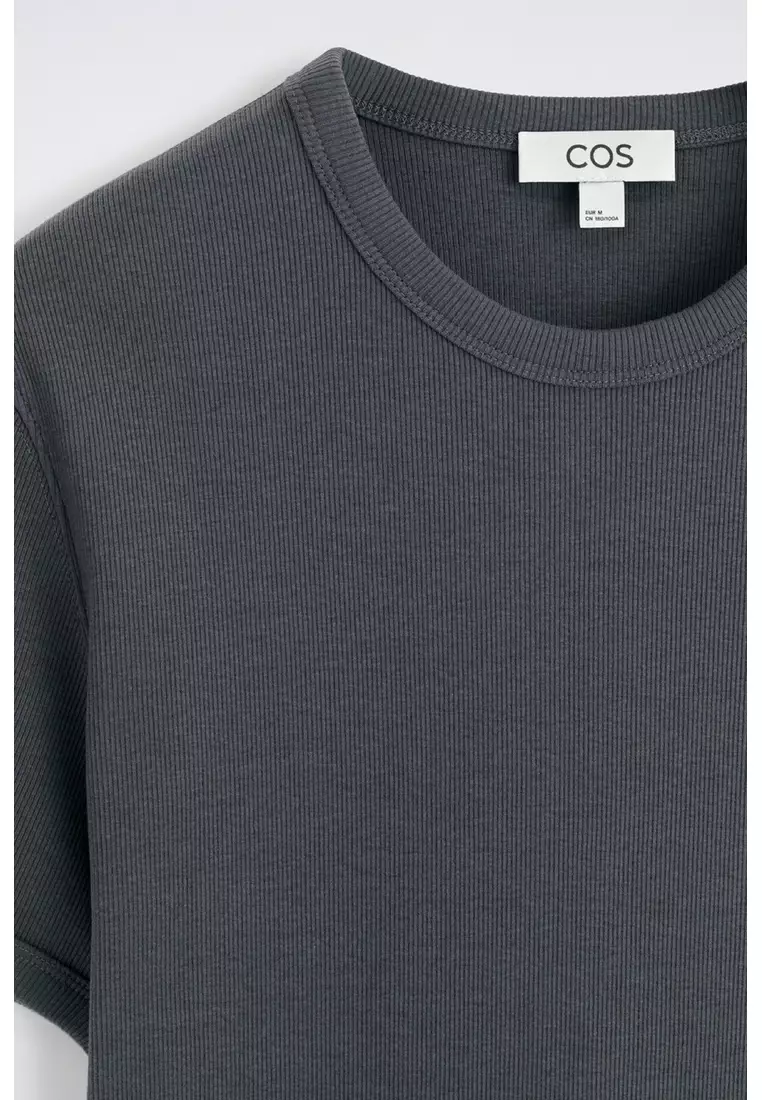 SLIM RIBBED COTTON T-SHIRT
