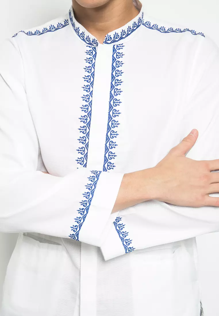 Johnwin - Baju Koko - Kemeja Koko - Koko Putih - Slim Fit - ASH.680.S452K.164.C