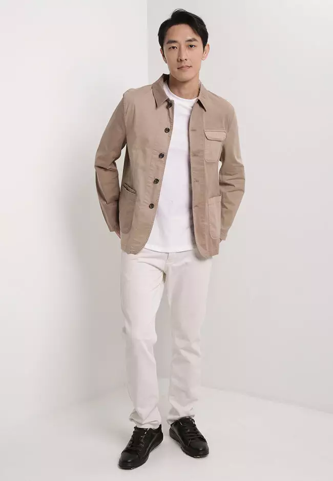 Machine-Stretch Unstructured Blazer
