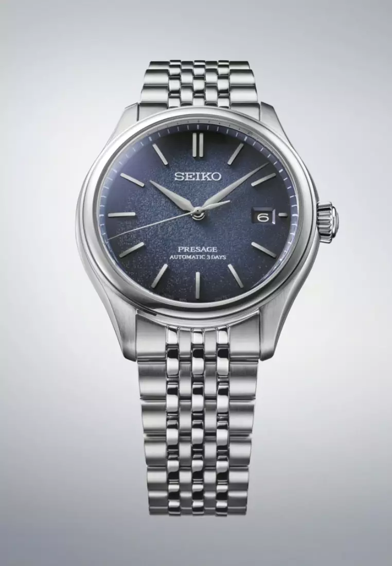Seiko Presage Classic In ‘Ai-iro’ Japan Blue Dial Stainless Steel Band Vintage Style Automatic Watch SPB525J1