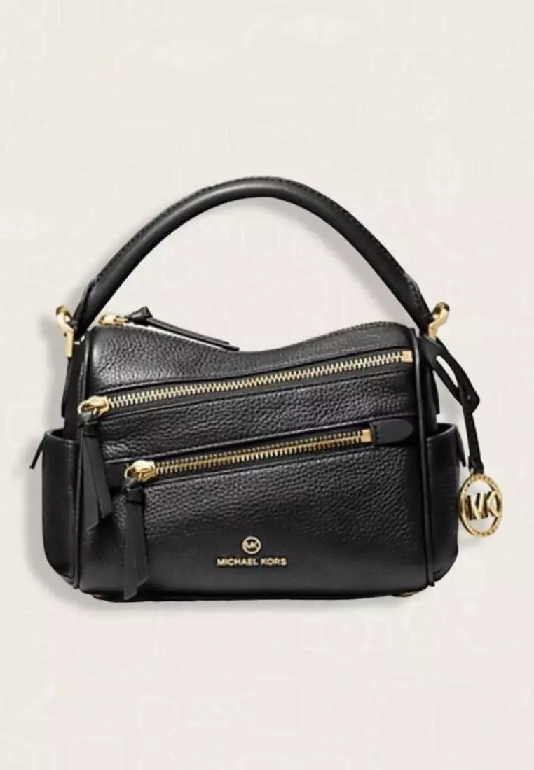 Michael Kors Lorimer Small Pebbled Leather Satchel Black