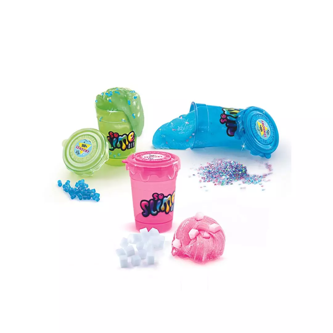 So Slime DIY Original - Shaker 3 pack-  Green Pink Blue - Mainan slime anak