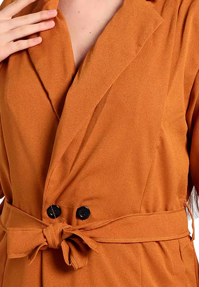 Outer Lengan Panjang Dengan Tali Pinggang C326J07