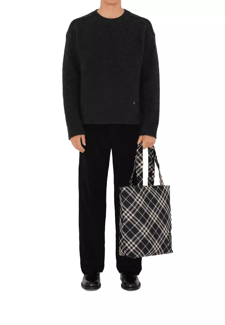 男士手提包黑色拼平布白  80977201