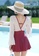 YG Fitness white and red Elegant mesh-paneled swimsuit 81615USA9D0E81GS_3