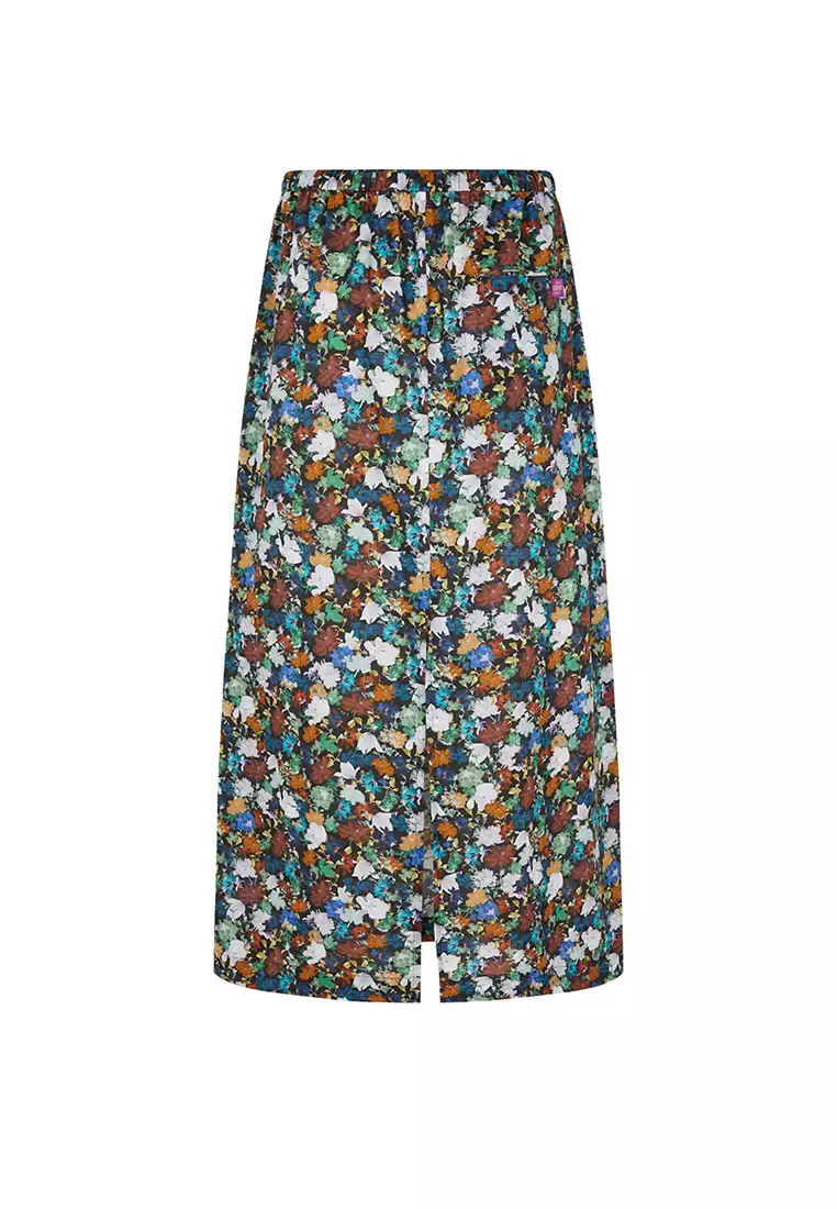 寬鬆碎花長款半身裙