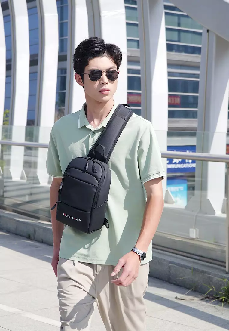 Men's Chest Bag / Sling Bag / Crossbody Bag (Tas Dada / Tas Selempang Pria) - Hitam